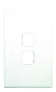 8x HPM EXCEL SERIES SWITCH COVERPLATES 2-Gangs Clip On Mounting, Matt White