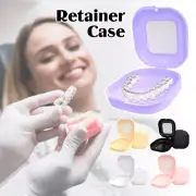 Dental Retainer Case Orthodontic Teeth Storage Box with Mirrow and Vent Hole 1x