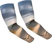 [FHEDVBN] beach dunes Arm Sleeves Compression Arm Covers for Men Women Outdoor Sun Sleeves Cooling Sports Sleeve, Black