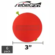 3" LARGE Foam Fishing Bobbers - 6-PACK - RED - Snap-On Style float cork