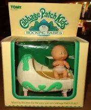 CABBAGE PATCH KIDS ROCKING BABIES IN BOX Windup Crib Tomy