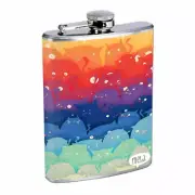 Rainbow Cats Em2 Flask 8oz Stainless Steel Hip Drinking Whiskey