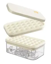 Ice Cube Tray with Lid&Bin, Ice Cube Mold with 56 Cubes, Stackable Ice Trays ...