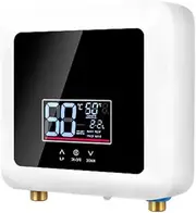 Instant Tankless Water Heater (7500W) - Wall Mount Mini Electric Heater with LED Display, Supports Thermostat Mode & Power Regulation (Ideal for Home Kitchen & Bathrooms)