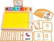 Wooden Sand Tray, Letter Tracing Board, Educational Writing Box, Smooth Finish, 22.5x2.1x2.4cm, Includes Pen Tool, for Early Learning, Practice