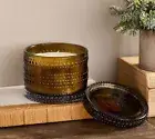 HomeWorx by Slatkin & Co. Crackling Fireside 18oz Hobnail Candle
