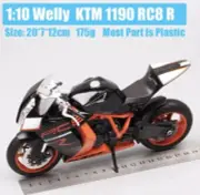 1:10 SCALE WELLY KTM 1190 RC8 MOTORCYCLE -GREAT FOR 6 INCH ACTION FIGURE VEHICLE