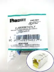 Panduit CJS6X88TGYLY Mini-Com TX6A Cat6a Shielded Jack Module, Yellow ~STSI