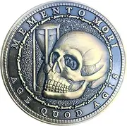 Antique Brass Memento Mori Stoic Reminder Coin