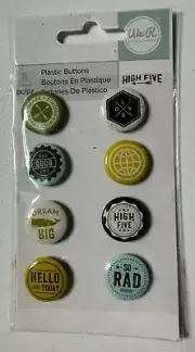 We R Memory Keepers High Five Plastic Buttons-8 Pieces