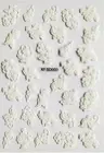 New French Embossed Flowers Rose Periwinkle Mallow Cameo 3D Nail Art Sticker