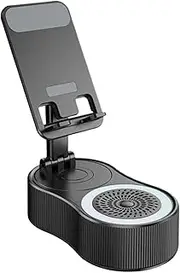Induction Speaker - Portable Speaker with Charging Function - Anti-Slip Base Adjustable Phone Holder with Ambient LED Light for College Dorm Game Music