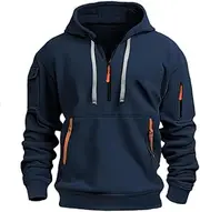 [BnMvF] Men Tactical Sweatshirt Quarter Zip Cargo Pullover Hoodies,Tactical Hoodies for Men,Quarter Zip Hoodie Men