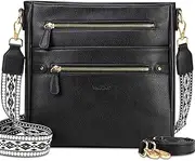 Crossbody Bag for Women, VASCHY Classic Vegan Leather Medium Multi-pocket Hobo Handbag Shoulder Bag Purse with 2 Adjustable Strap