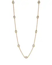 Nadri Elevate Cubic Zirconia Station Necklace in 18K Gold Plated, 16-18