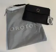 Gorgeous! OROTON Leather Black Mutier Wristlet Purse Bag Handbag BRAND NEW
