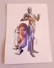 Wonderground Gallery Postcard Star Wars C-3PO R2-D2 Leia "The Leader Within"