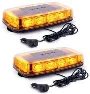 2 Pack LED Strobe Light Car Truck Rooftop Emergency Safety Warning Flash Beacon