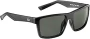 [Flying Fisherman] Swirl Polarized Square Sunglasses, Matte Black Frame/Smoke Lens, Medium, Matte Black Frame/Smoke Lens, Medium