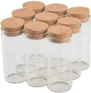 50Pcs 30Ml Mini Glass Bottle with Cork Clear Empty Glass Vial Transparent Jar Tr