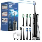 Portable Electric Toothbrush with Water Flosser Combo for Adults, 6 Brush Hea...
