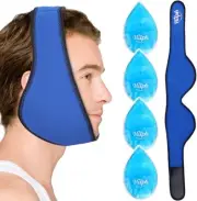 Jaw Ice Pack Reusable Face Ice Pack for Wisdom Teeth, Jaw Ice Wrap with 4 Gel Pa