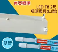 在飛比找Yahoo!奇摩拍賣優惠-YS時尚居家生活館 東亞LED吸頂燈2尺雙管LED山型燈具1