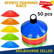 50Pcs Sport Training Discs Markers Cones Soccer Rugby Fitness Exercise Aus