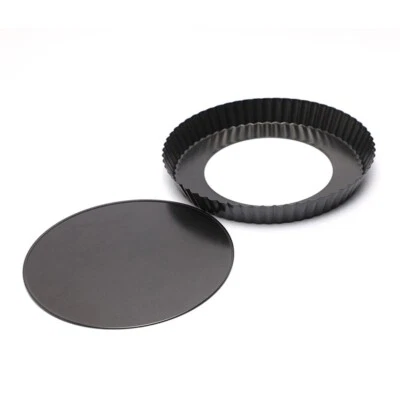 Baking Tray Pie Pan 22.0*3cm Bakeware Baking Black Flan Fluted Kitchen