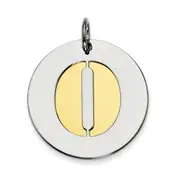 Sterling Silver Gp Initial O Double Plate Round Charm