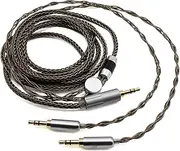 Youkamoo 3.5mm Cable Compatible for Hifiman HE4XX, HE-400i Headphones 8 Core Braided Silver Plated Replacement Audio Upgrade Cable (3.5mm to Dual 3.5mm Male Version)