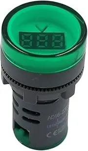 HAODEE 22MM AC 60-500V Mini Voltage Meter AD16 AD16-22DSV Type LED Digital Display AC Voltmeter Indicator Light/Pilot Lamp 110V 220V (Size : Green)