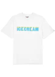 Ice Cream Drippy Logo-print Cotton T-shirt - White S