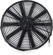 SOULONG 16 Inch Universal Radiator Fan 12V 120W Car Engine Fan Slim Push Pull Electric Motor with Reversible Motor and 10 S