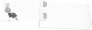 STOBOK Transparent Phone Storage Cabinet with Secure Lock Portable Lockable Cell Phone Box for Office and Classroom Compact Clear Storage for Mobile Devices and Valuables