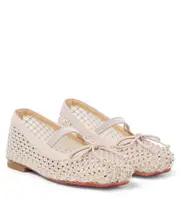 [Christian Louboutin Kids] Christian Louboutin Kids Baballet embellished ballet flats UK 0 white