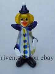 CIRCUS CLOWN FIGURINE@MURANO STYLE Glass Gift@STUNNING JOKER ACT@BIG TOP JESTER