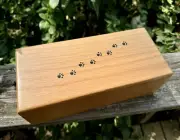 Lg Pet Cremation Urn Inlay Paw Print Wood Box Cat Dog Ashes Memorial Chest 10”