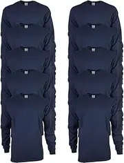 [PriceDumb] 10 Pack Mens Cotton Crew Neck Long Sleeve Blank Plain Basic T-Shirt Tee Top Bulk Classic Regular Fit