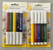 Wilton Foodwriter Edible Color Markers Fine Tip 2 Packs of 5 Markers Exp 9-28-24