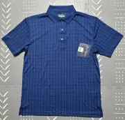 Ben Hogan Men’s Textured Windowpane Golf Polo Shirt, S Size (34-36)