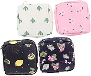 WATIIFUFU 4Pcs Portable Sanitary Napkin Pouches Outdoor Period Bag for Versatile Change Bags for Lipsticks Items Convenient Zipper Design No Odor for School Office