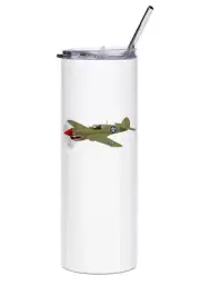 Curtiss P-40 Warhawk Stainless Steel Water Tumbler with straw - 20oz.