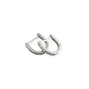 ANYCO Hoop Earrings Simple Punk Pave CZ Zircon Huggies Charm Sterling Silver Women Piercing Jewelry Accessories 8mm