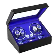 Automatic Watch Winder for 4 Watches with 6 Watch Storage Display Case - Japa...