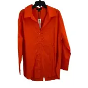 Sanctuary Orange Cotton Button Front Top Size 2X New