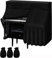 TINDTOP Upright Piano Cover, Full Cover Piano Cover Dustproof Moistureproof Piano Cover Fits Standard Size Piano Cover (Velvet)