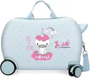[ROLL ROAD] I Am Unicorn Children's Suitcase Blue 45x31x20cm Hard ABS 24.6L 1.8kg 2 Wheels Hand Luggage, Blue, Children's Suitcase, Blue, Children's Suitcase