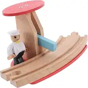 KONTONTY Wooden Train Building Accessories Realistic Road Block Playset for Railway Scene Cute Design Easy to Install for Indoor and Develops Imagination and Hand Skills