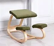 GKXAZ Original Ergonomic Kneeling Chair Stool Home Office Furniture Ergonomic Rocking Wooden Kneeling Computer Posture Chair Design (Color : Green Color)